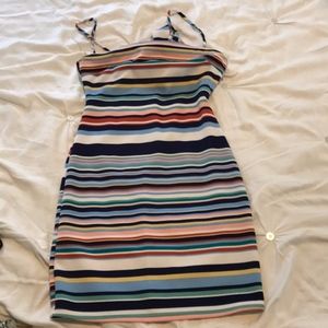 SPAGHETTI STRAP STRIPED DRESS OPEN BACK